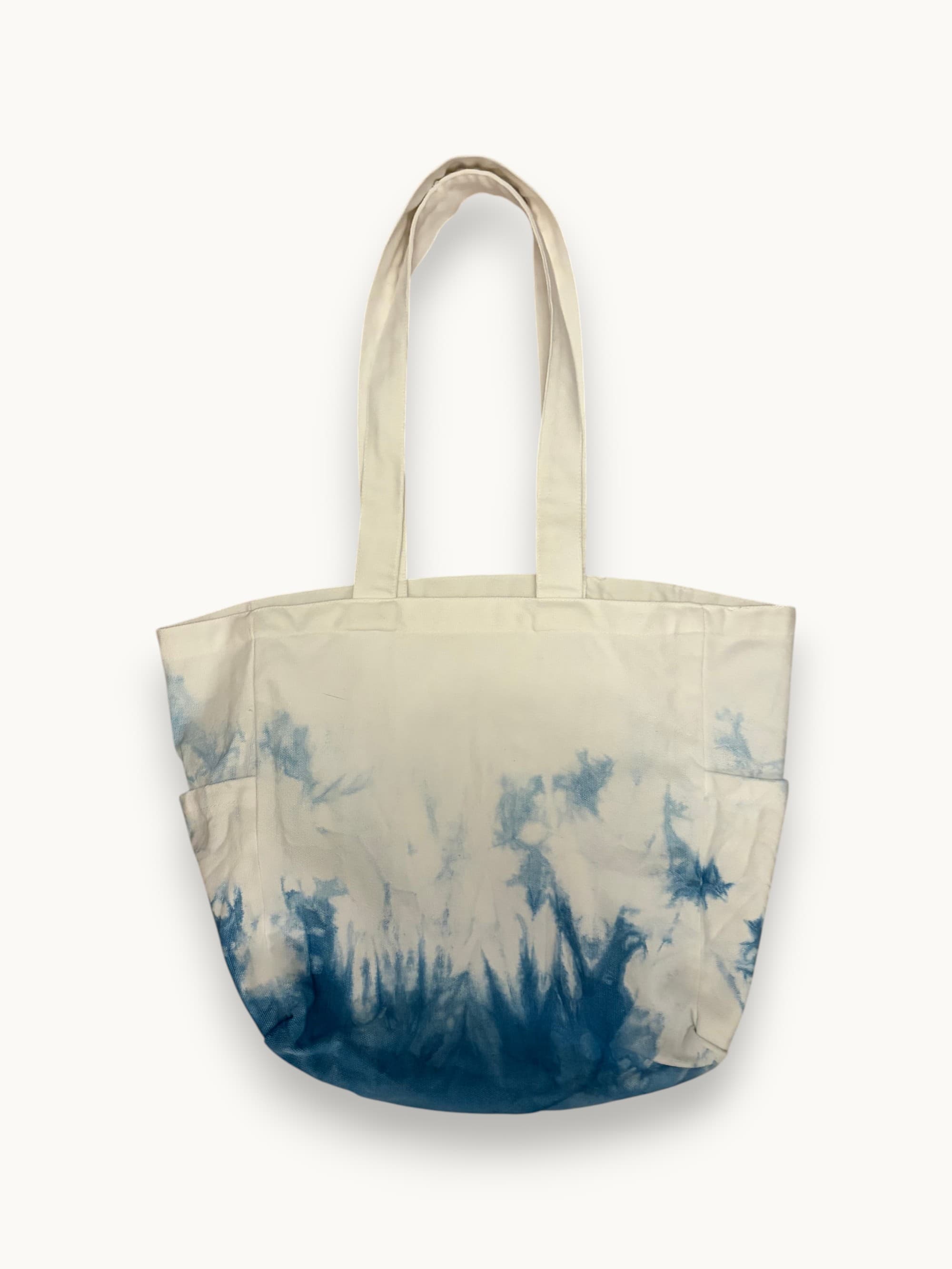 Cloud fade indigo gradient tote